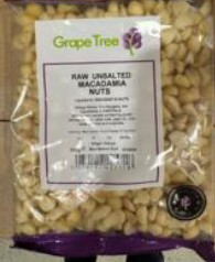 Grape Tree Raw Unsalted Macadamia Nuts